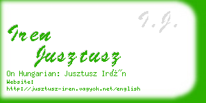 iren jusztusz business card